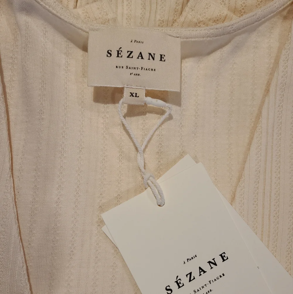 Sezane White Ribbed Top - Picture 4 of 10